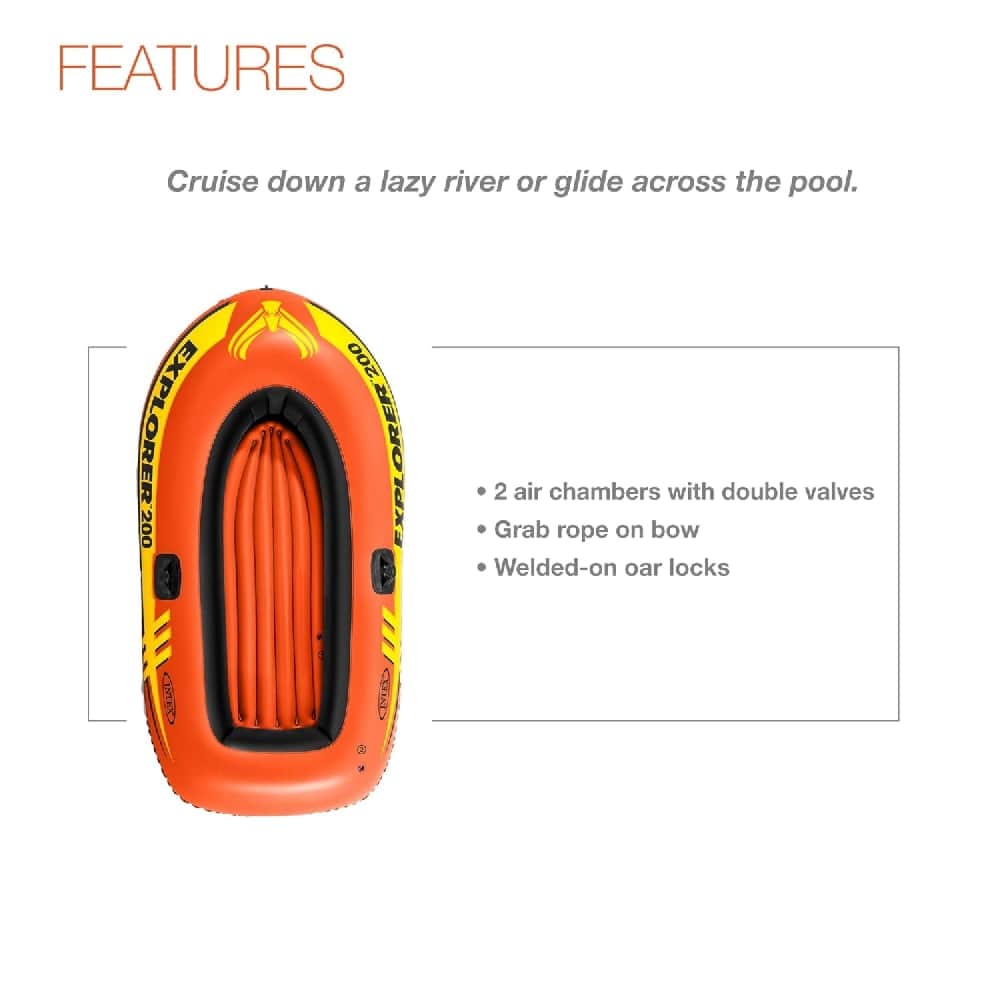 Intex Explorer 200 Boat Unisex, 5-7 Years