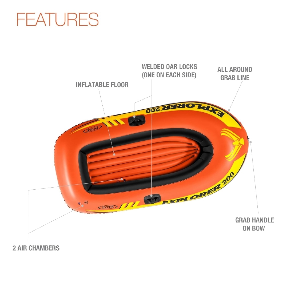 Intex Explorer 200 Boat Unisex, 5-7 Years
