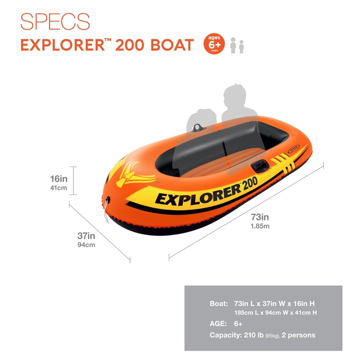 Intex Explorer 200 Boat Unisex, 5-7 Years