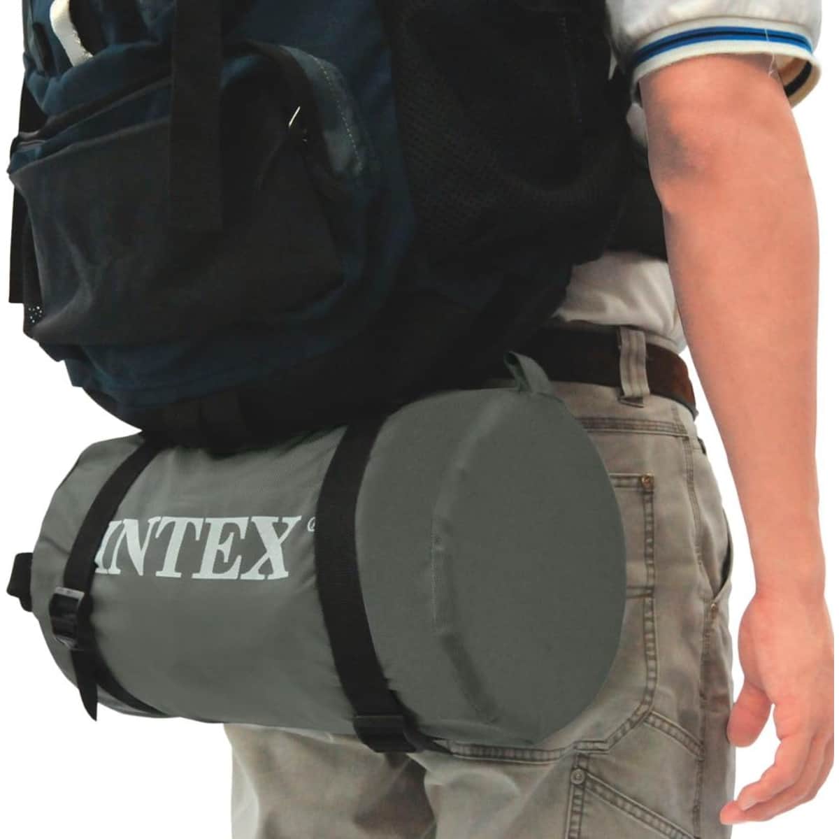 Intex Jr. Twin Roll 'N Go Airbed with Hand Pump Unisex