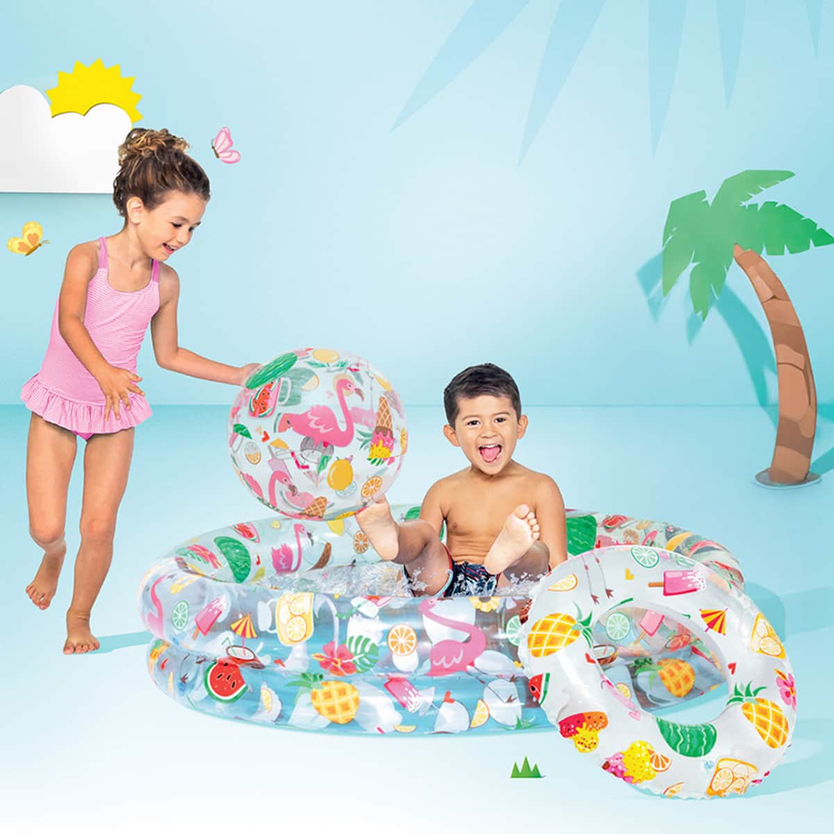 Intex Just So Fruity Pool Set, 150 Ltr, 2 Persons, 3-4 Years
