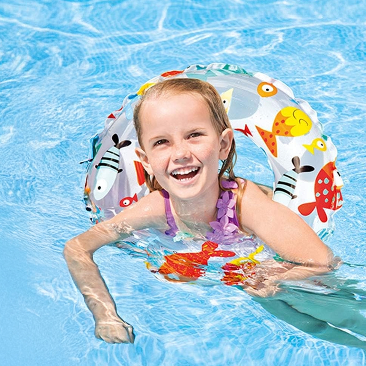 إنتكس عجلة سباحة قابلة للنفخ بطبعات مبهجة – تصميمات متنوعة – للأطفال من عمر 3 إلى 4 سنوات – للجنسين