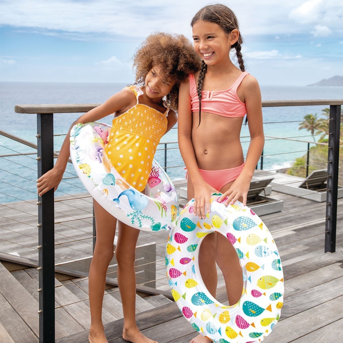 Intex Lively Print Assorted Swim Ring Unisex, 5-7 Years