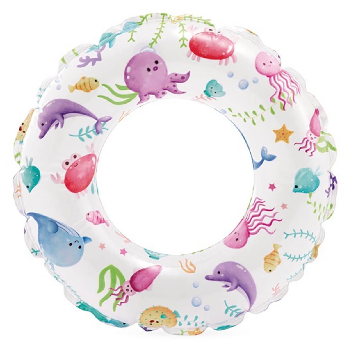 Intex Lively Print Assorted Swim Ring Unisex, 5-7 Years