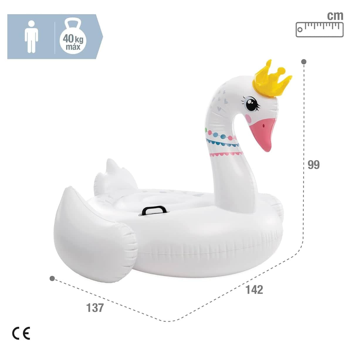 Intex Majestic Swan Ride-On Float Unisex, 3-4 Years