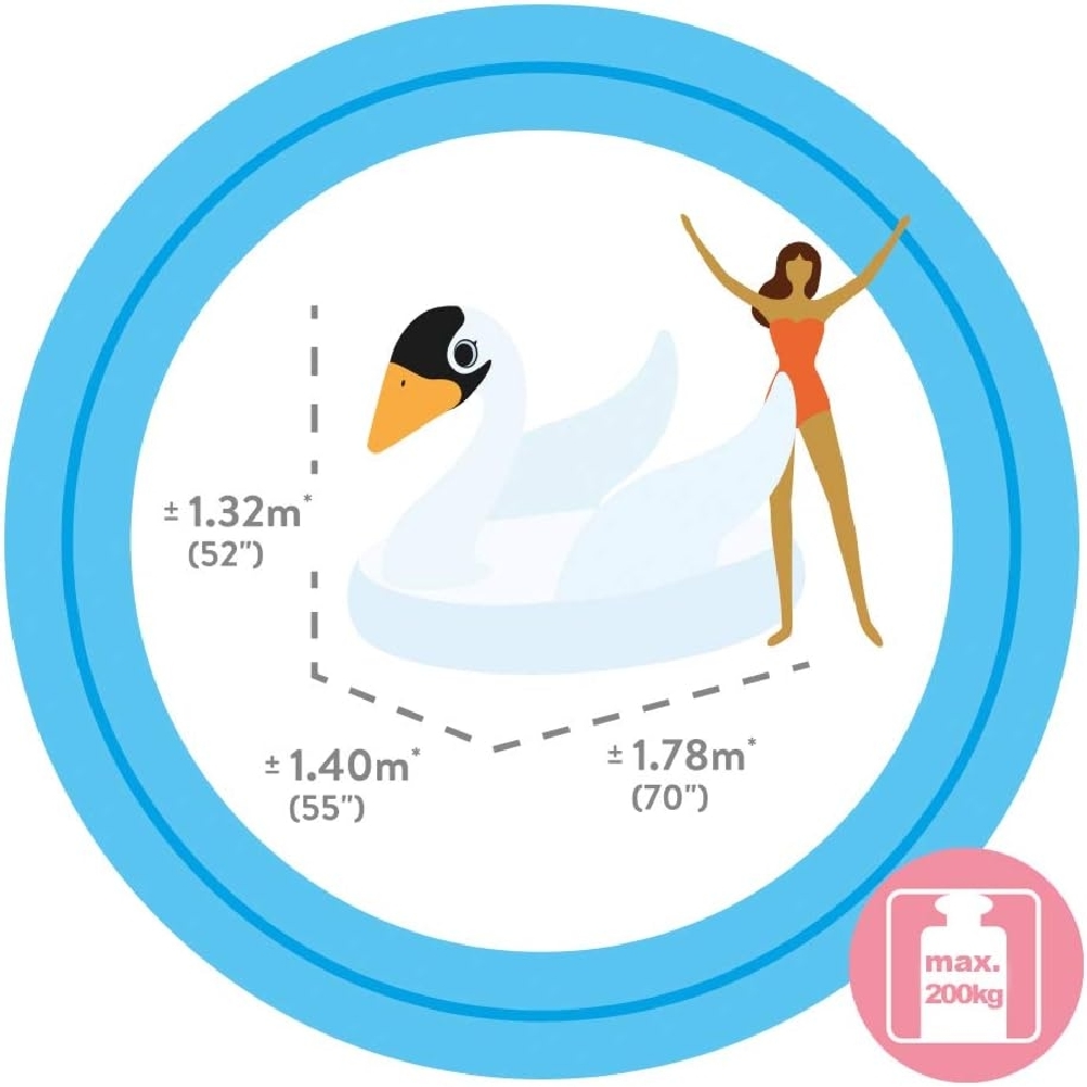 إنتكس عوامة جزيرة بشكل بجعة عملاقة قابلة للنفخ – للجنسين من عمر 11 إلى 12 سنة
