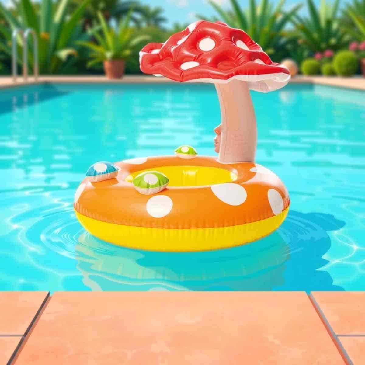 Intex Mushroom Kiddie Float with Small Round Fun Balls Bundle Toddler, 0-2 Years