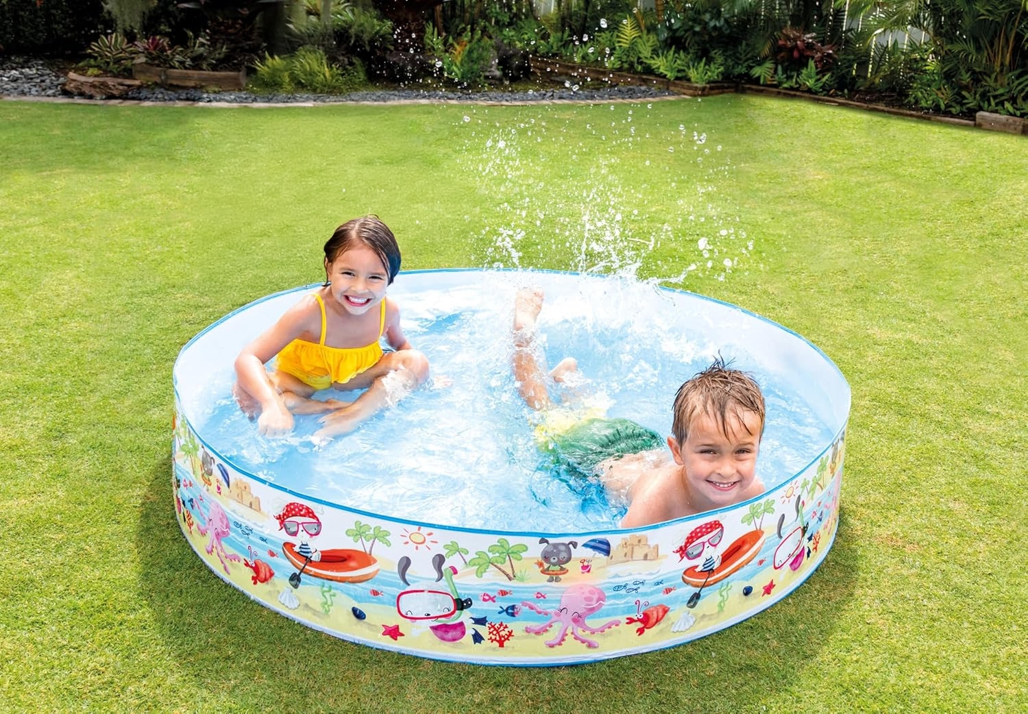 Intex Non-Inflatable Beach Swimming Pool, 977 Ltr, 2-3 Persons, 3-4 Years