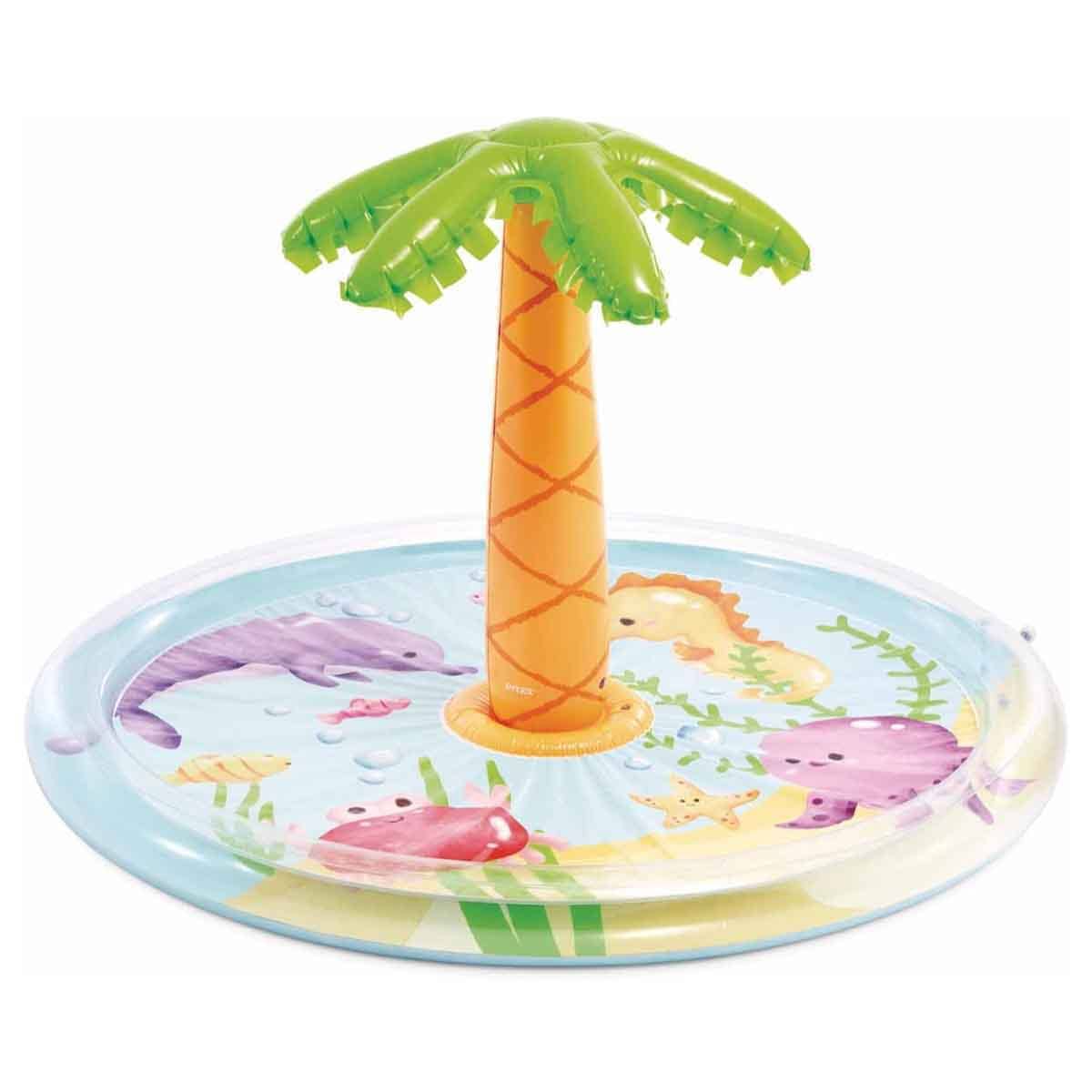 Intex Palm Tree Spray Kiddie Pool, 166 Ltr, 2 Persons, 3-4 Years