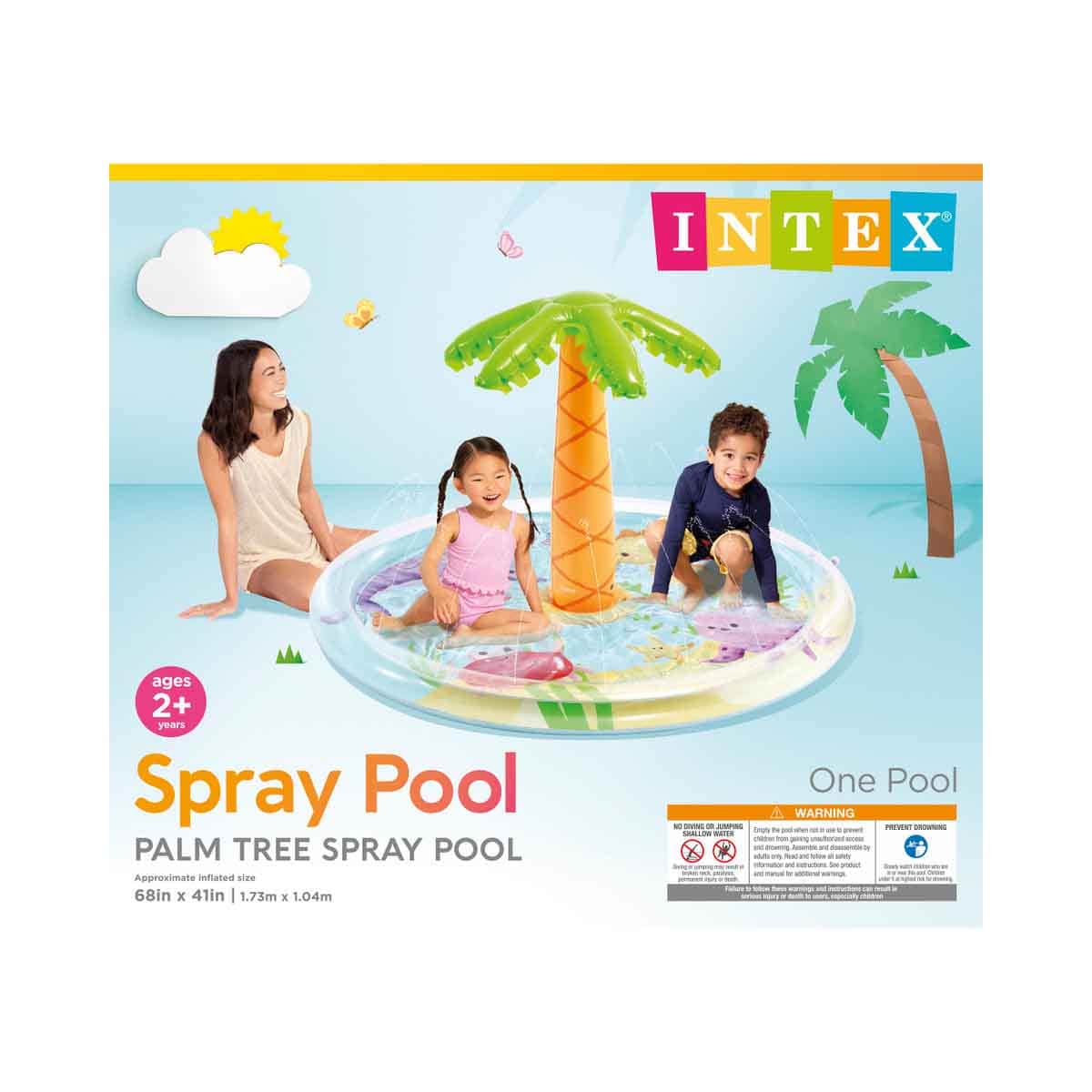 Intex Palm Tree Spray Kiddie Pool, 166 Ltr, 2 Persons, 3-4 Years