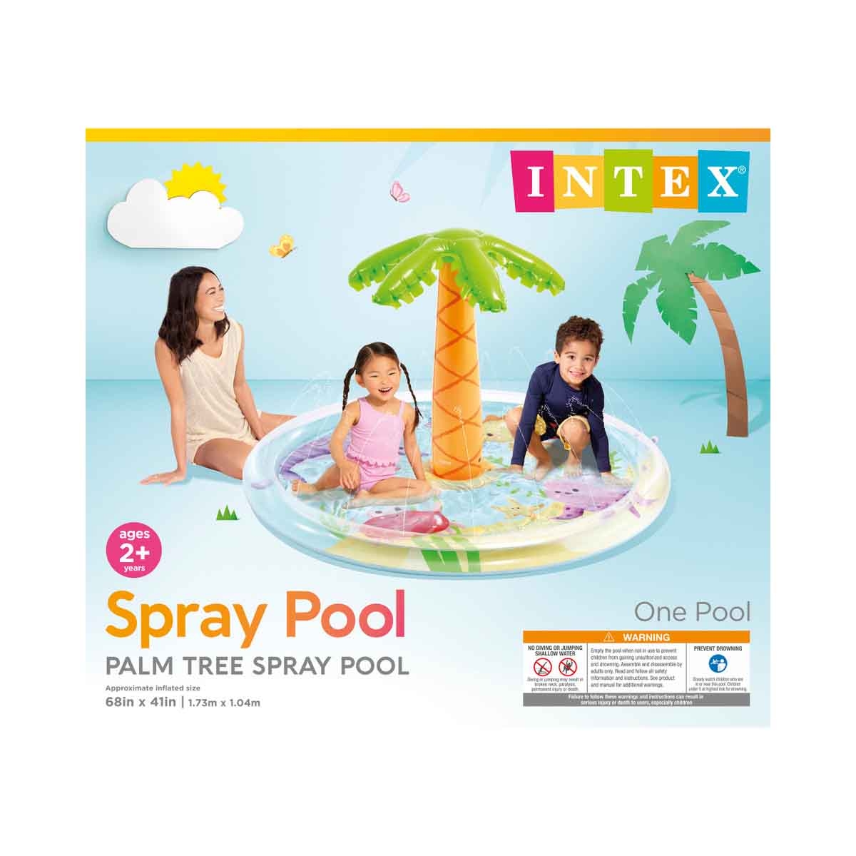 Intex Palm Tree Spray Kiddie Pool Unisex, 3-4 Years