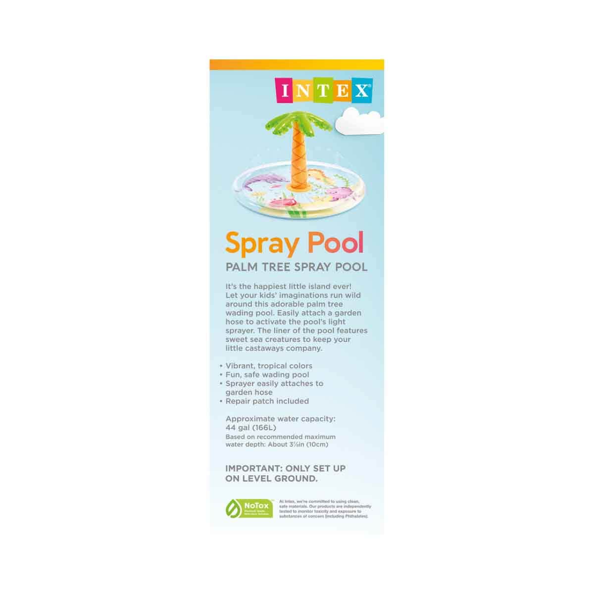 Intex Palm Tree Spray Kiddie Pool, 166 Ltr, 2 Persons, 3-4 Years