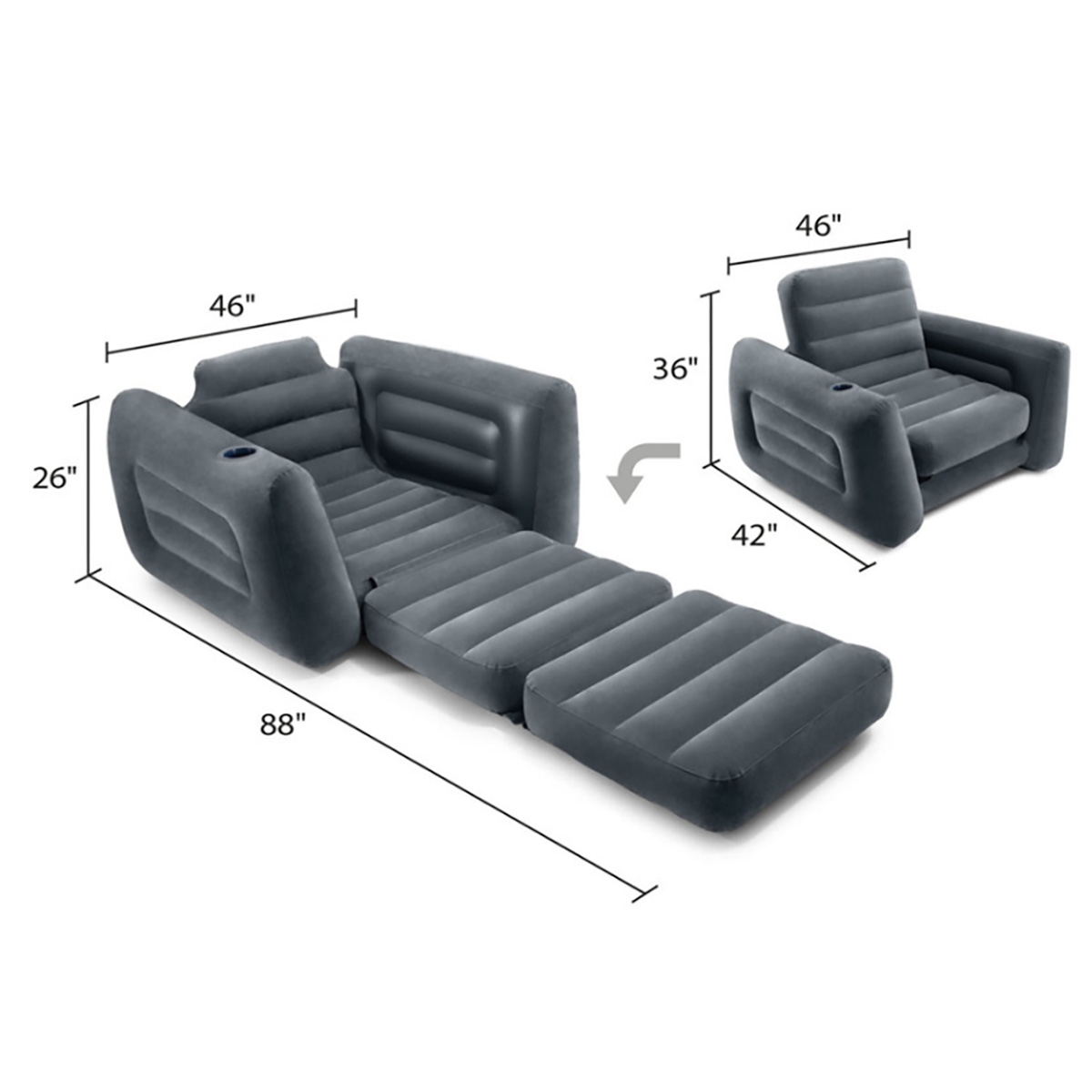 إنتكس كرسي قابل للسحب، قابل للنفخ، للجنسين