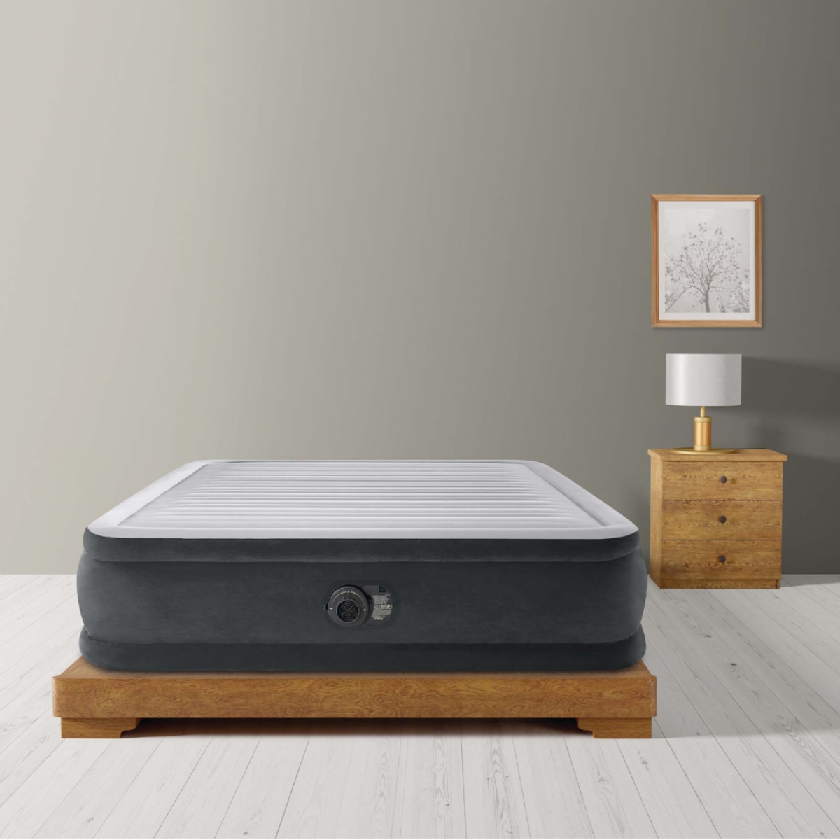 إنتكس سرير هوائي كوين بارتفاع فاخر ومضخة مدمجة للجنسين