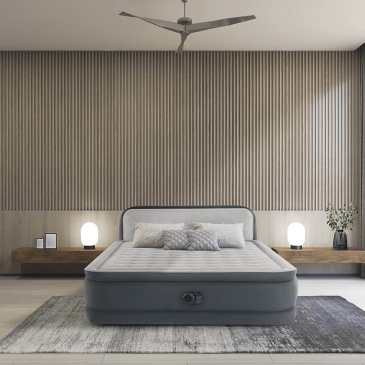 Intex Queen Dura-Beam Headboard Airbed with Built-in Pump Unisex