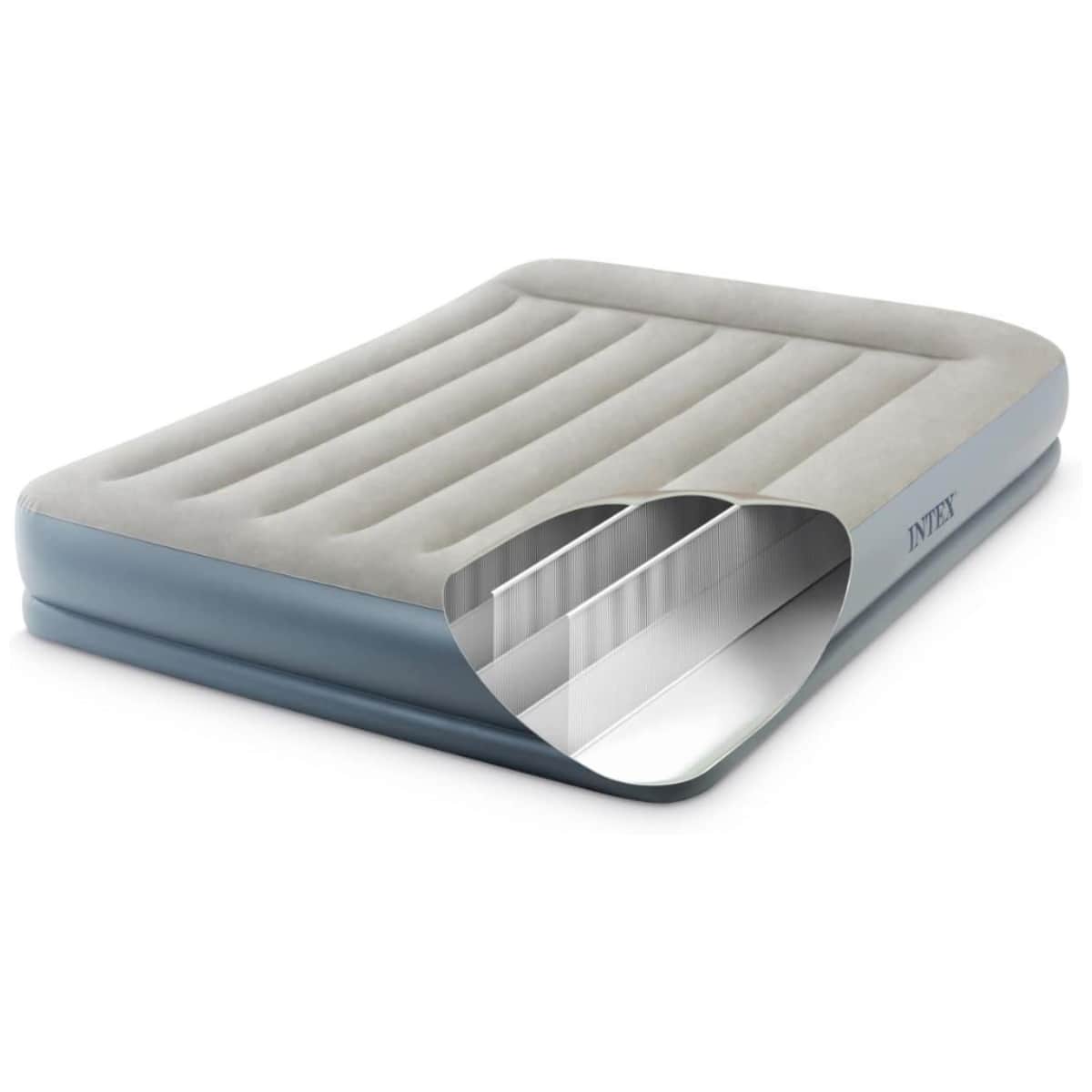 Intex Queen Pillow Rest Mid-Rise Airbed with Built-in Pump Unisex