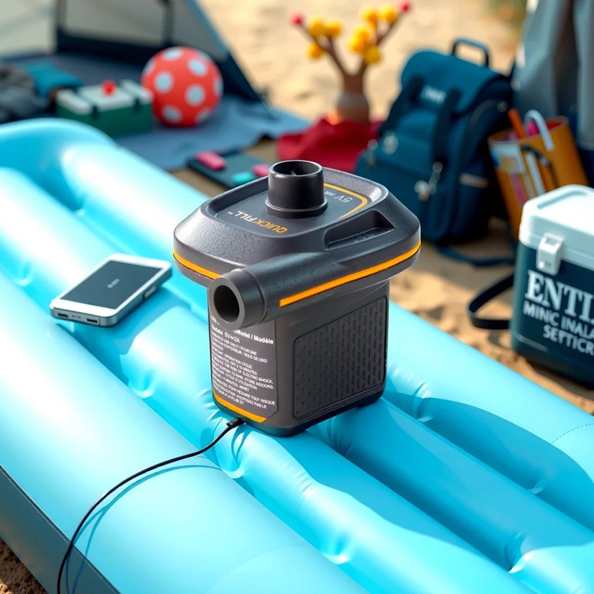 إنتكس مضخة هواء صغيرة كويك فيل بمنفذ USB، للجنسين