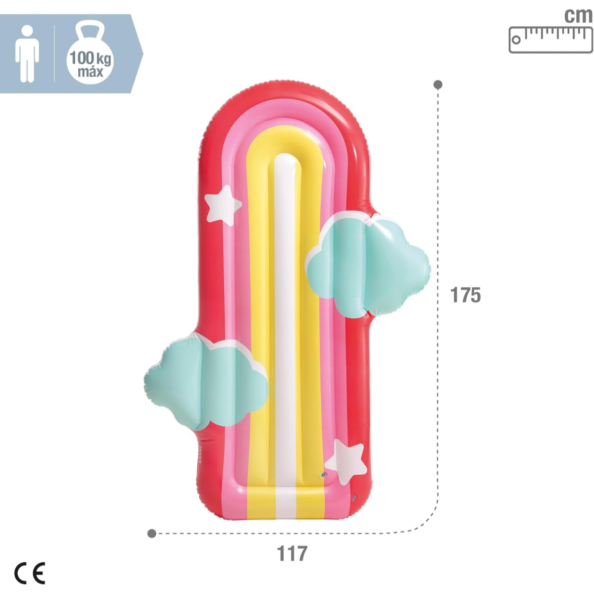 Intex Rainbow Cloud Pool Float Unisex, 5-7 Years