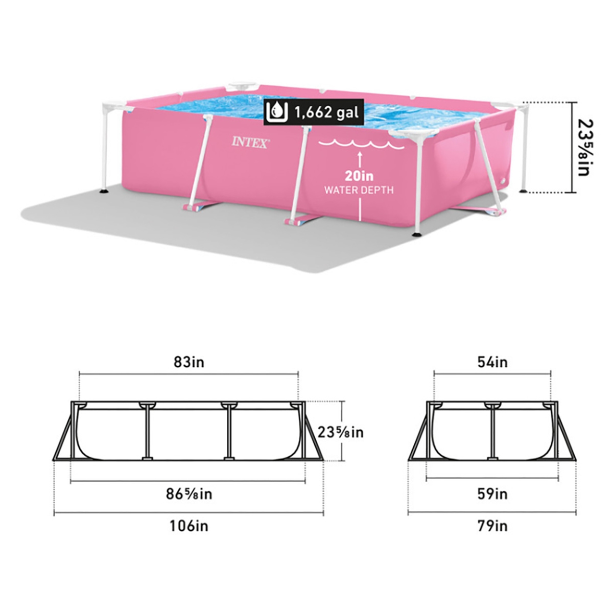 Intex Rectangular Frame Pool Unisex, 5-7 Years