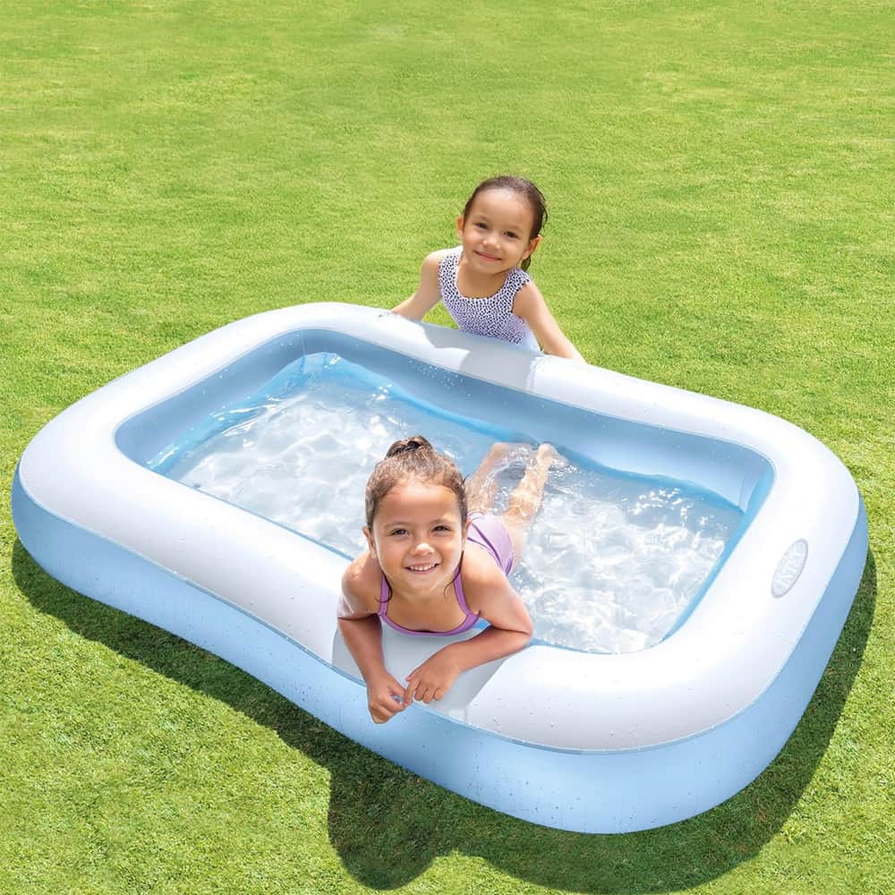 Intex Rectangular Inflatable Kids Pool, 102 Ltr, 3-4 Years