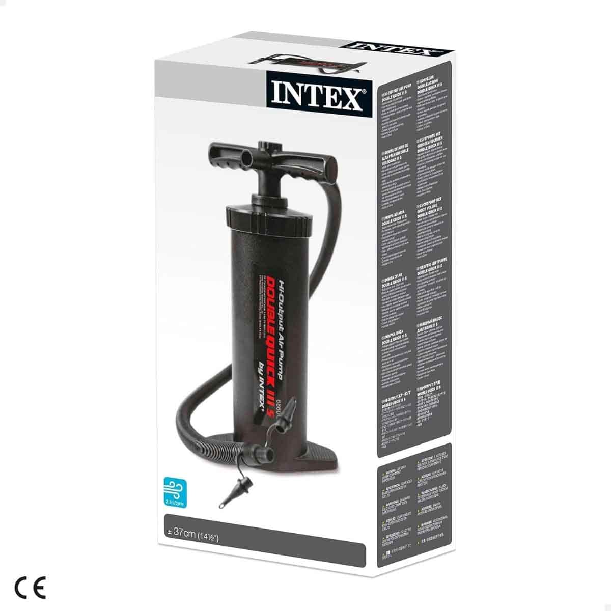 Intex Ride-On Unicorn Pool Float with Double Quick III Hand Pump Bundle Unisex, 13+ Years