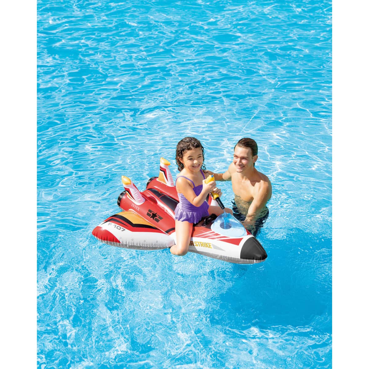 Intex Ride-On Assorted Water Gun Plane Pool Float Unisex, 3-4 Years