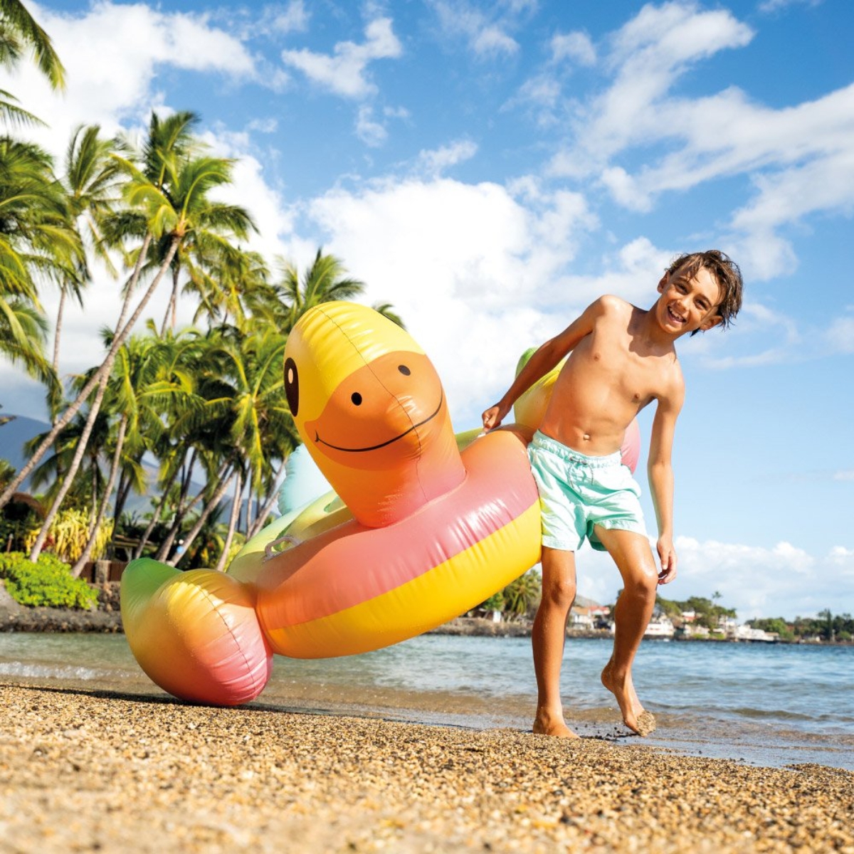 Intex Ride-On Yellow Duck Pool Float Unisex, 3-4 Years