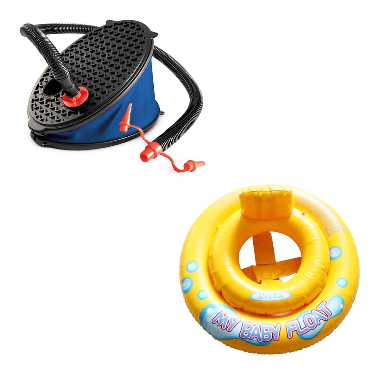 Intex Round Baby Float with Bellow Foot Pump Bundle Unisex