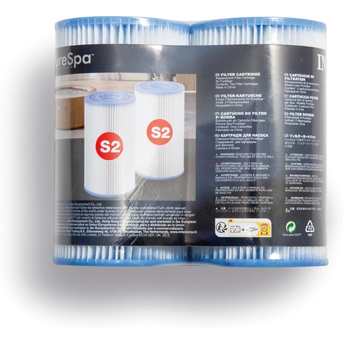 إنتكس فلتر كارترج S2 للجاكوزي، للجنسين، من عمر 13 سنة فما فوق، مجموعة من 2