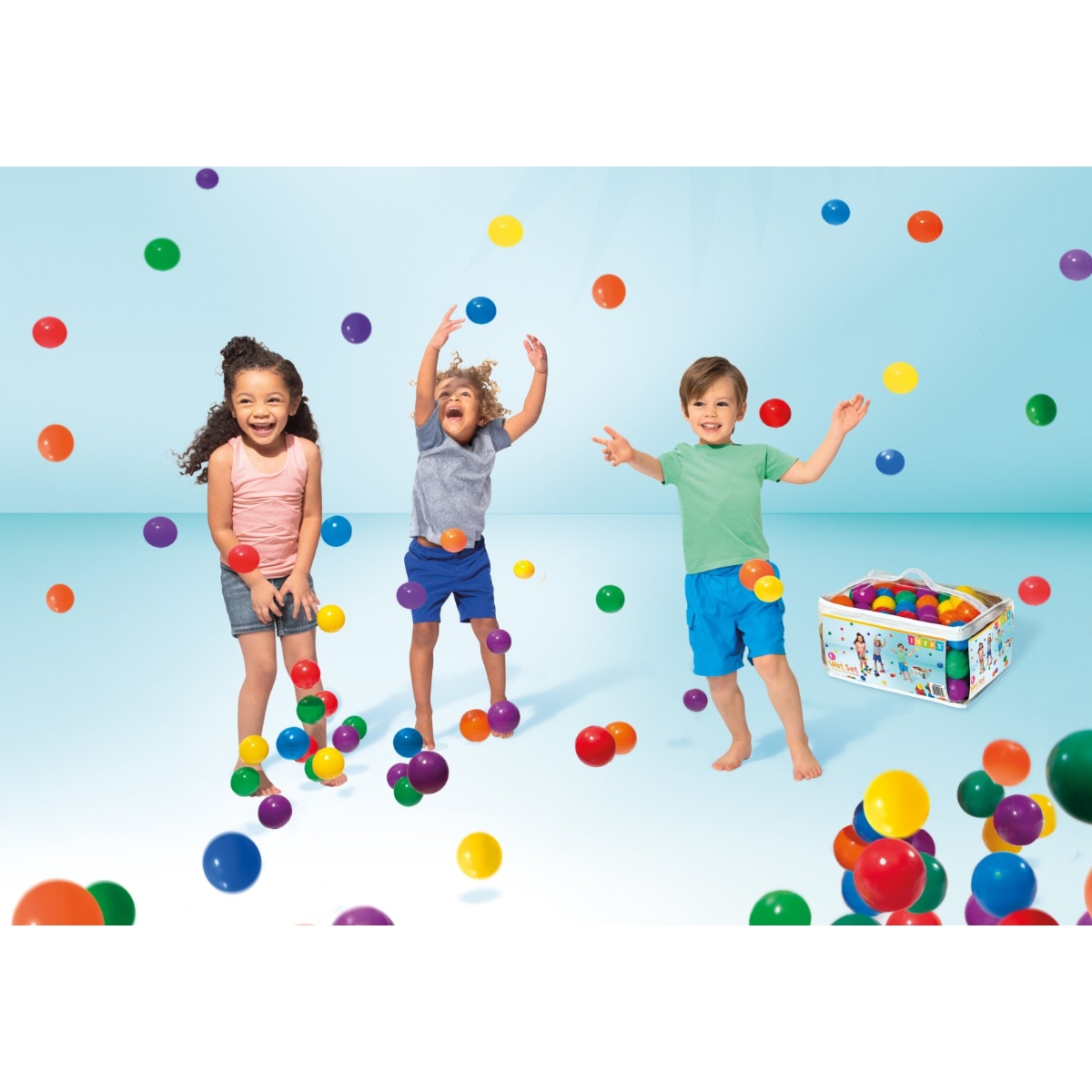 Intex Small Round Fun Balls Unisex, 3-4 Years, 100 Balls