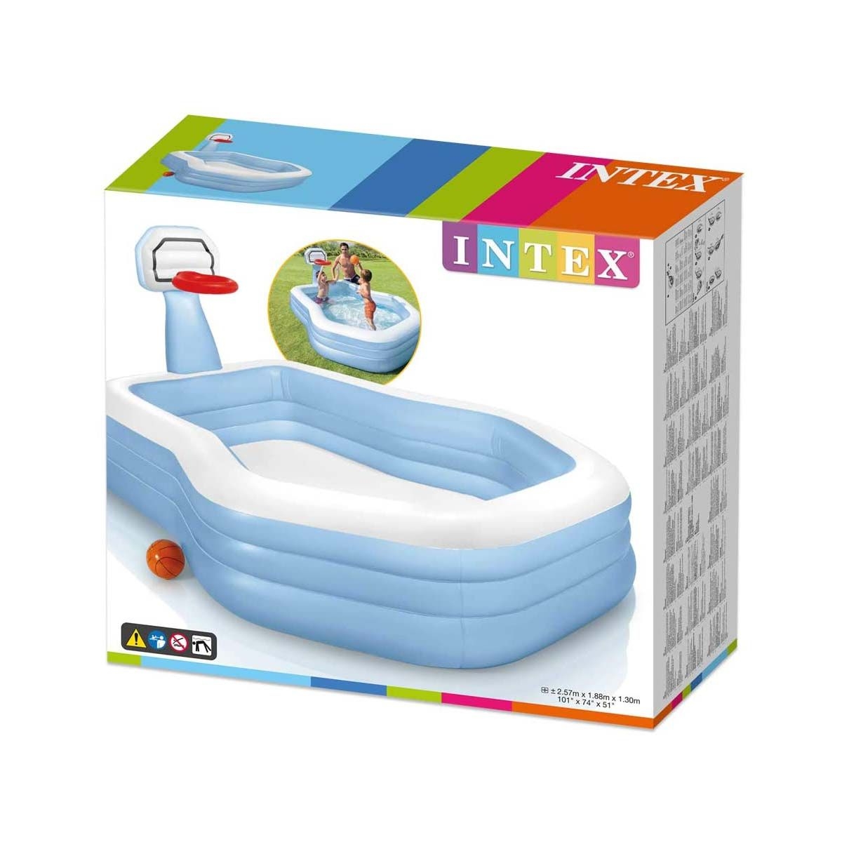 إنتكس مسبح عائلي سنتر مع لعبة السلة للجنسين، 3-4 سنوات