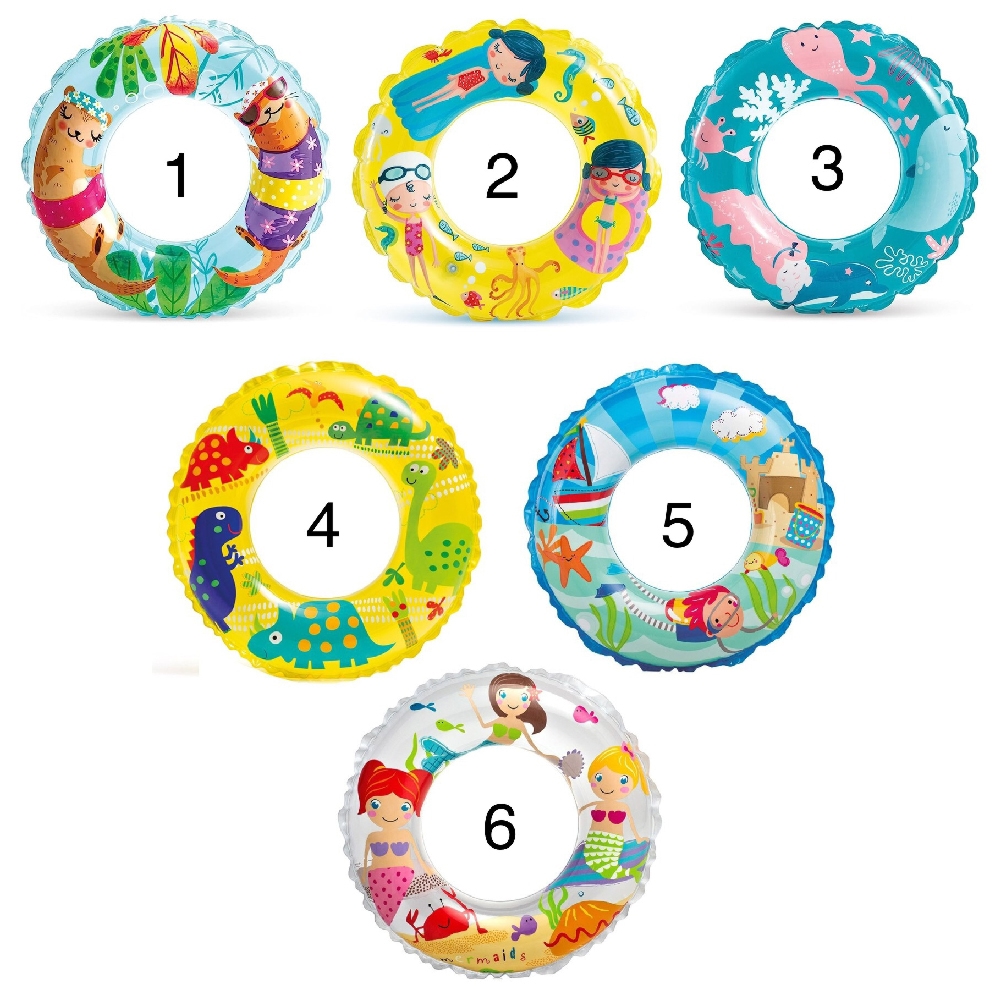 Intex Transparent Assorted Swim Ring Unisex, 5-7 Years