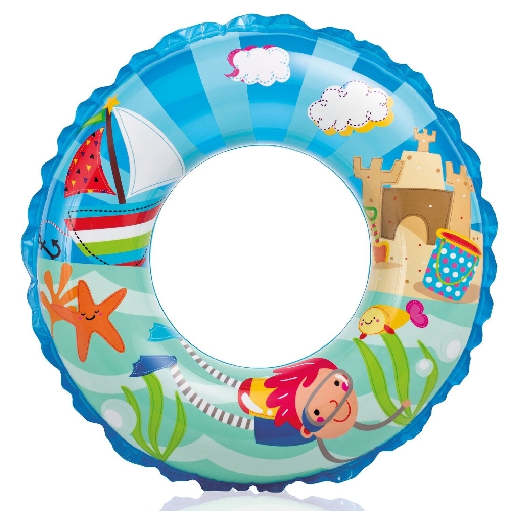 Intex Transparent Assorted Swim Ring Unisex, 5-7 Years