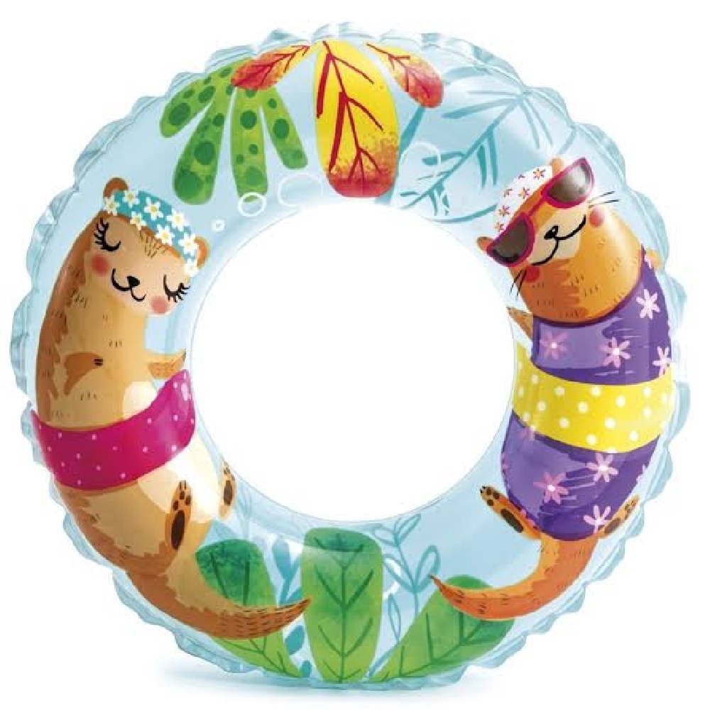 Intex Transparent Assorted Swim Ring Unisex, 5-7 Years