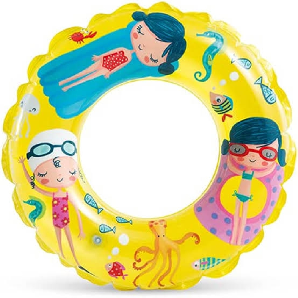 Intex Transparent Assorted Swim Ring Unisex, 5-7 Years
