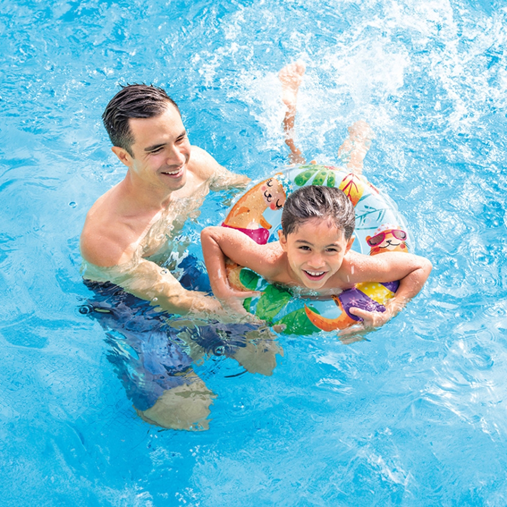 Intex Transparent Assorted Swim Ring Unisex, 5-7 Years