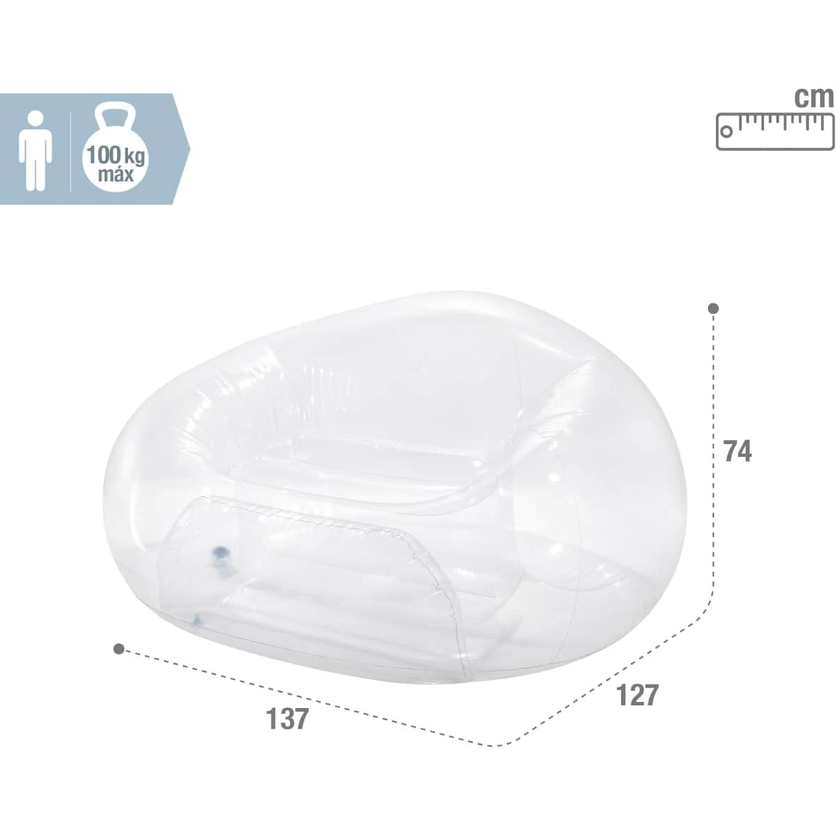 Intex Transparent Beanless Inflatable Chair Unisex