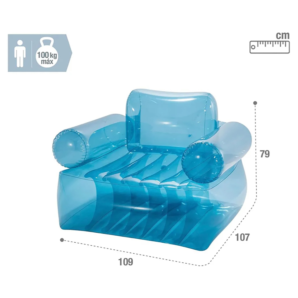 Intex Transparent Inflatable Armchair Unisex