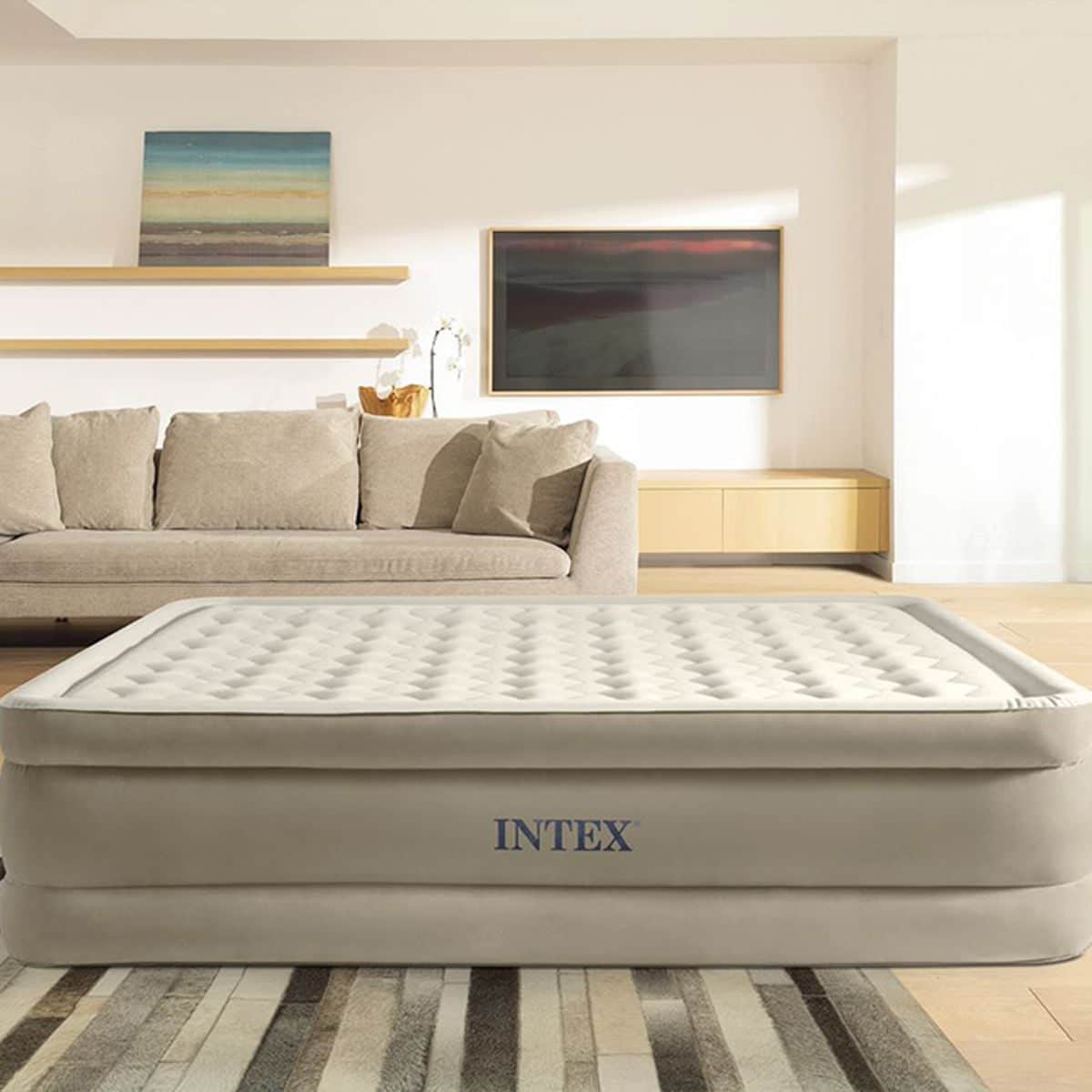 Intex Twin Ultra Plush Airbed with FiberTech Unisex