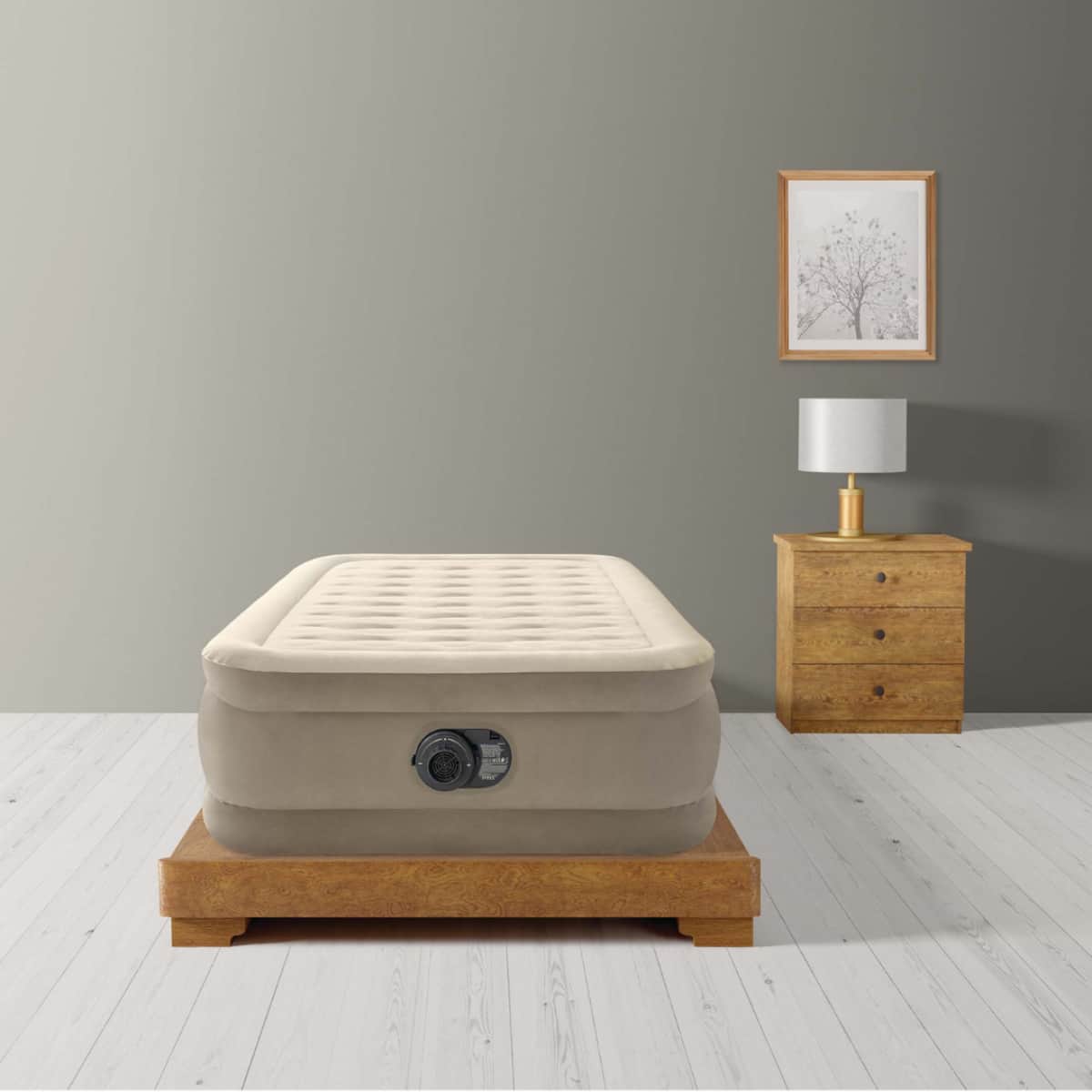 Intex Twin Ultra Plush Airbed with FiberTech Unisex