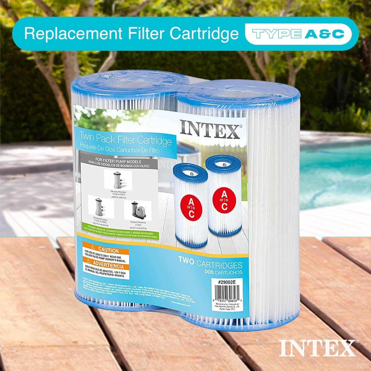 Intex Type A Filter Cartridge Unisex, Pack of 2