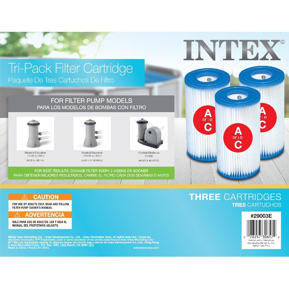 Intex Type A Filter Cartridge Unisex, Pack of 3