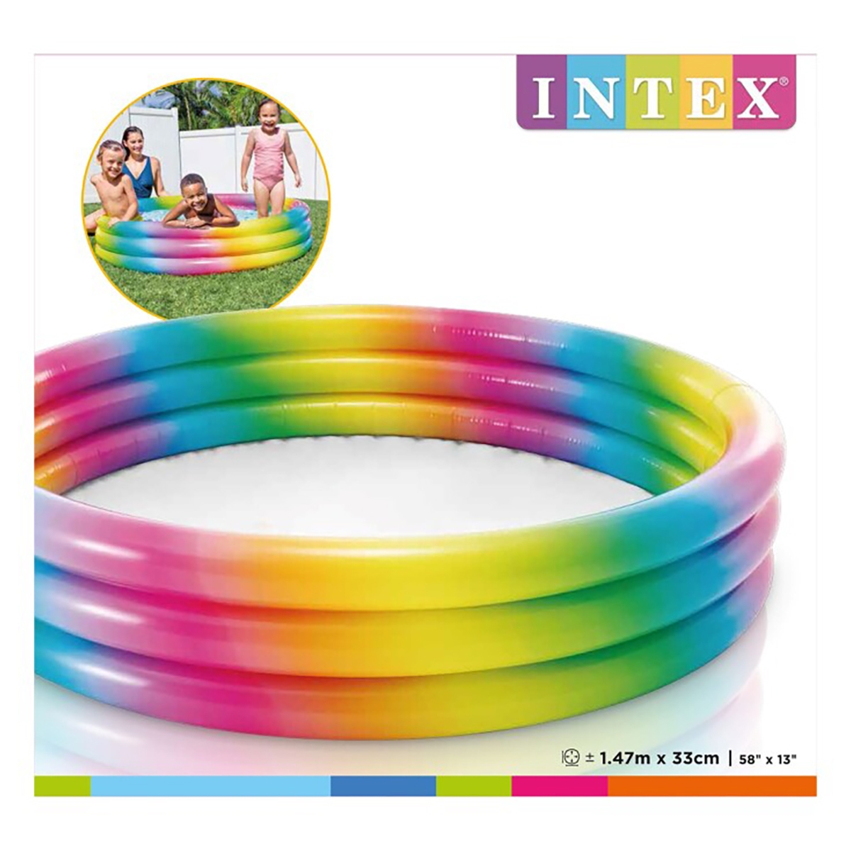 Intex 3-Ring 58439 Wild Geometry Swimming Pool Unisex, 3-4 Years