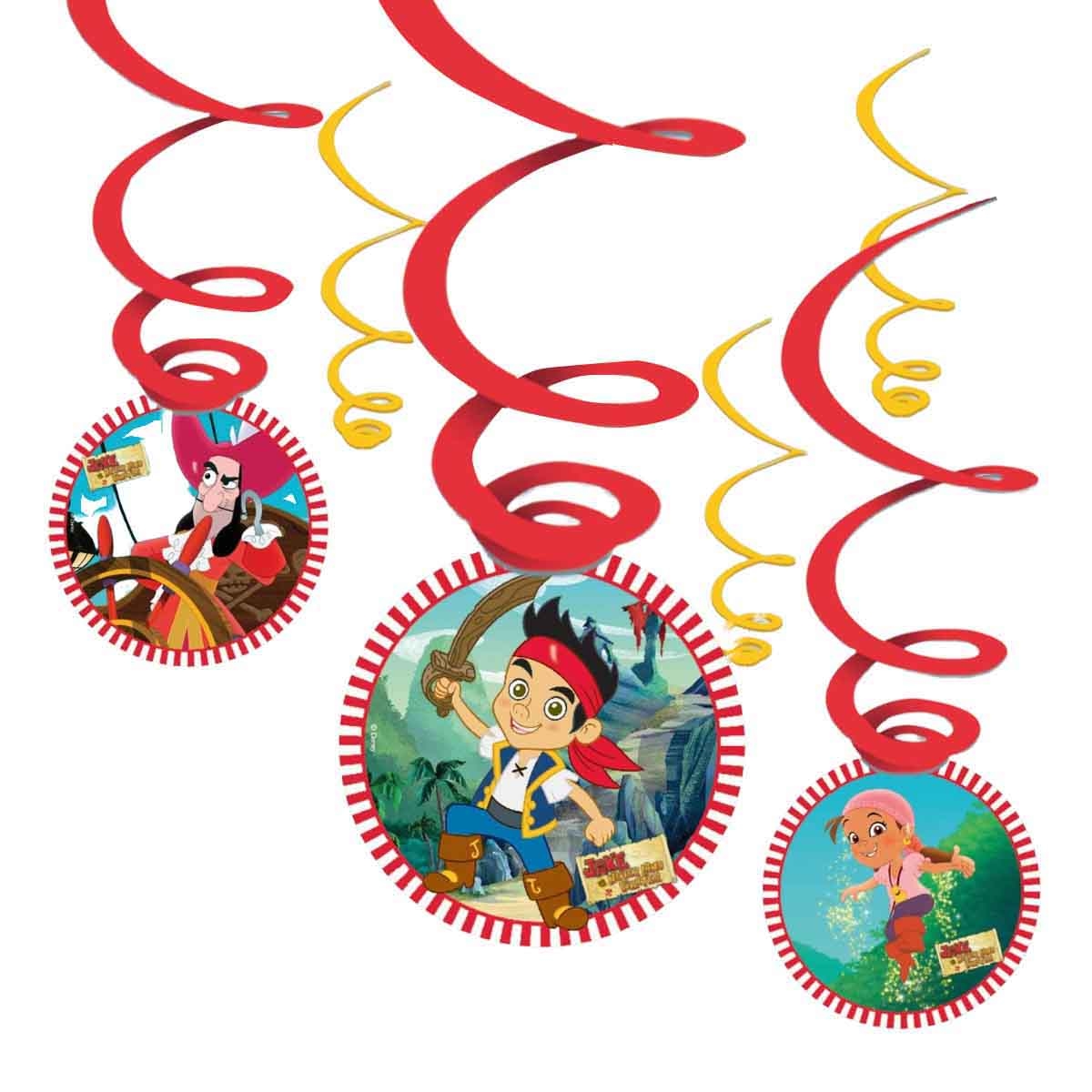 Disney Jake & The Neverland Pirates 6-Piece Swirl Decoration Set