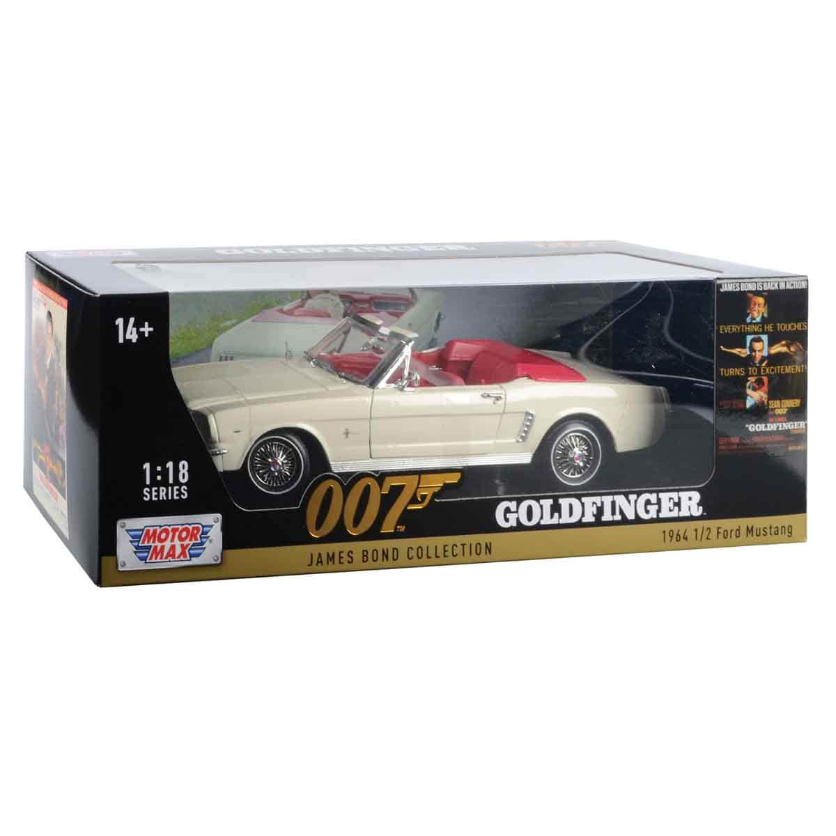 موتور ماكس سيارة دايكاست فورد موستانغ مكشوفة طراز 1964 ½ بمقياس 1:18 من جيمس بوند للجنسين، 13 سنة فأكثر