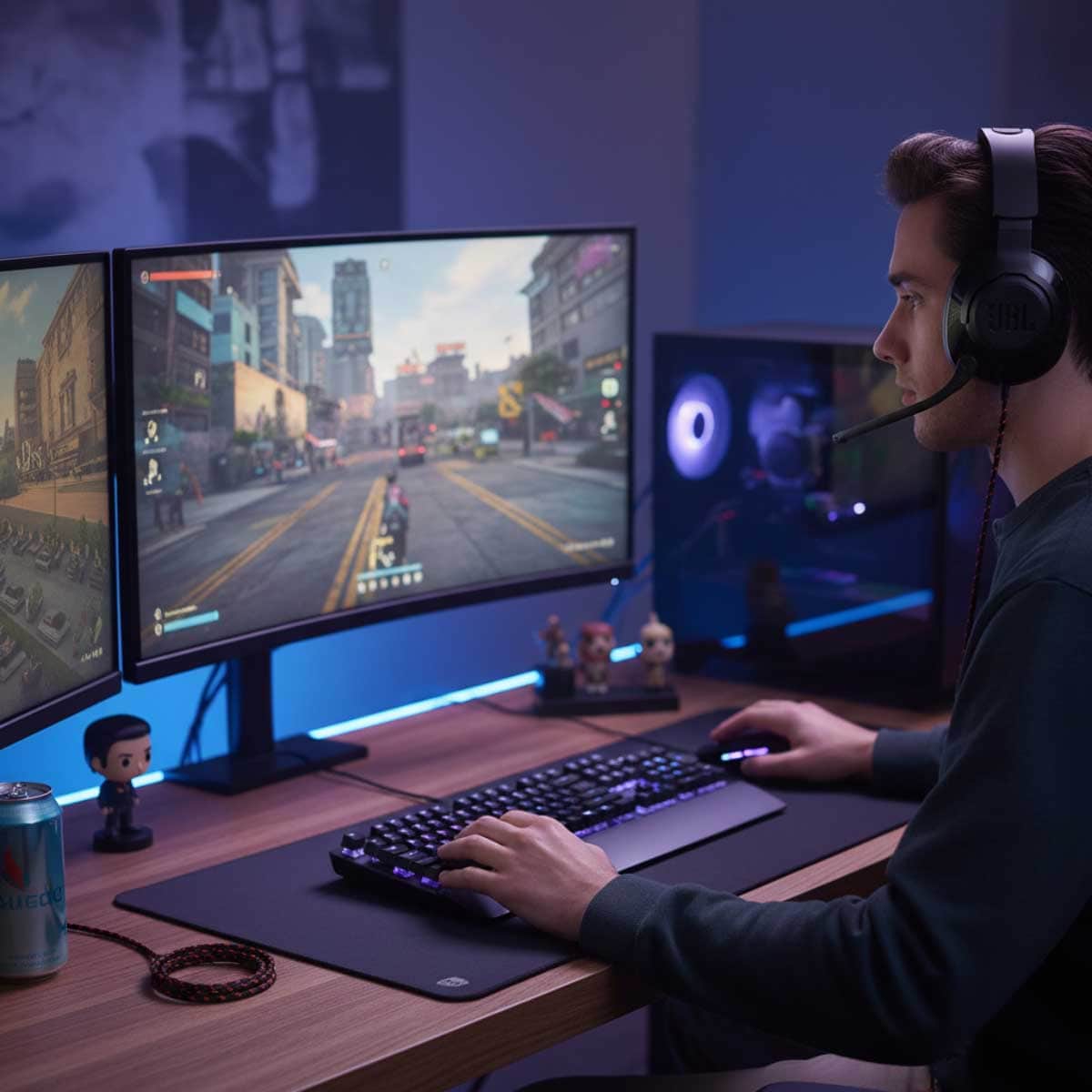 JBL Black Quantum 300 Wired Over-Ear Gaming Headphones