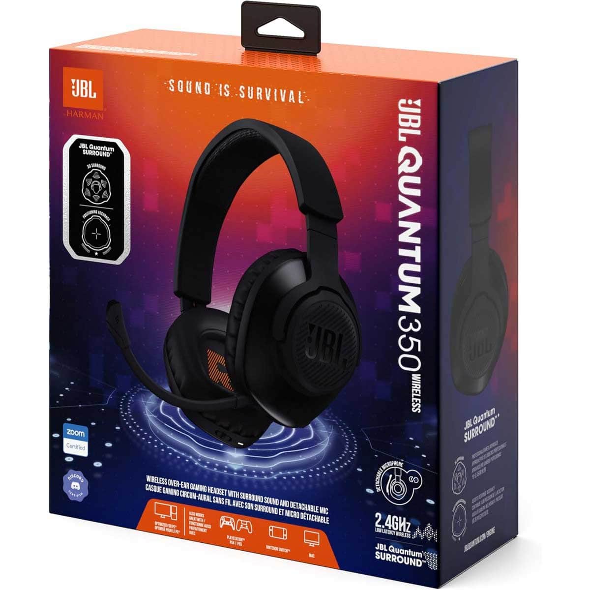 JBL Black Quantum 350 Wireless Over-Ear Gaming Headphones
