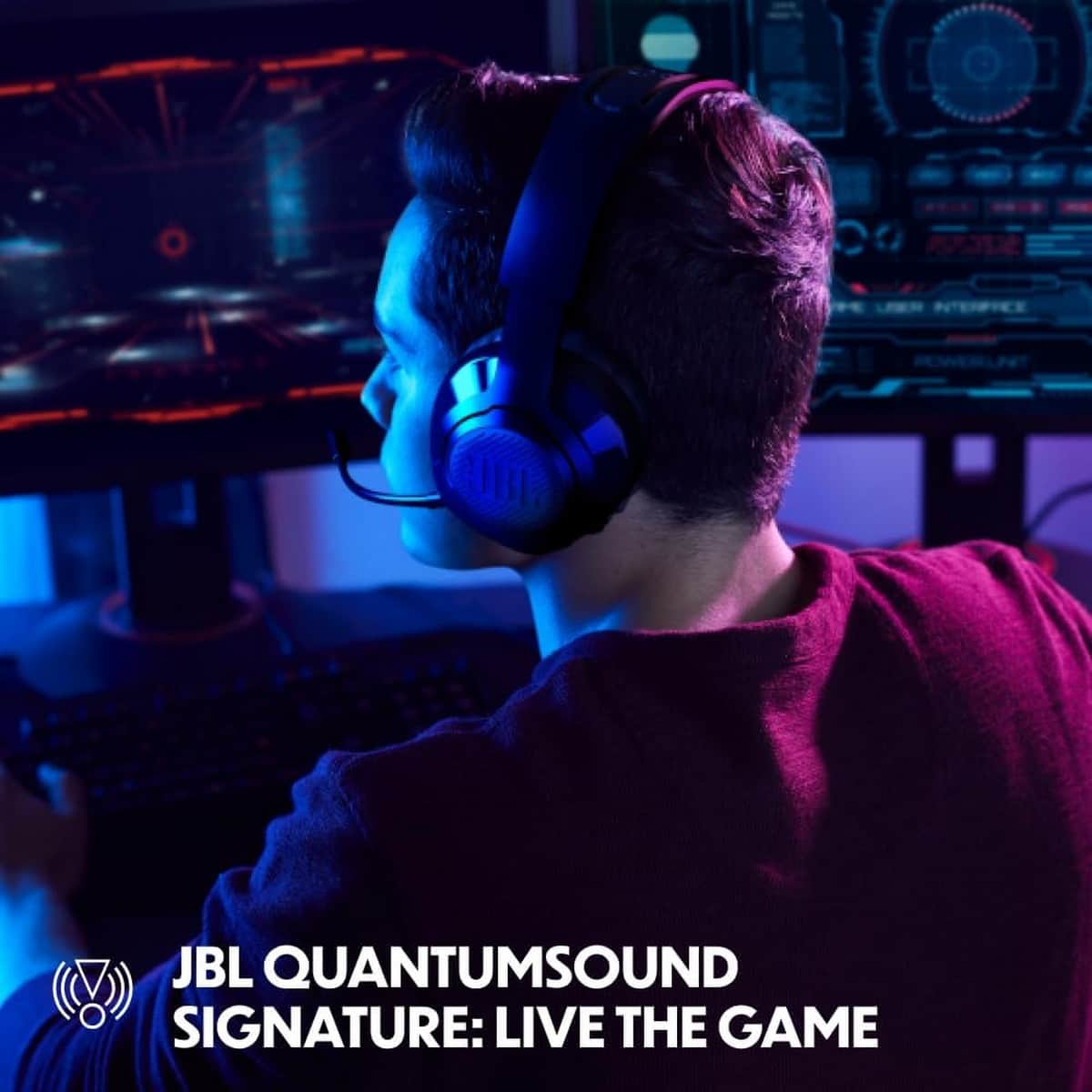 JBL Black Quantum 350 Wireless Over-Ear Gaming Headphones