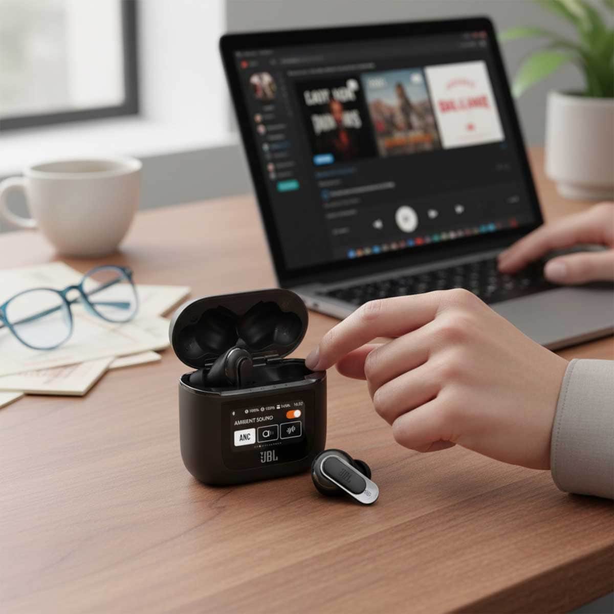 JBL Black Tour Pro 2 Active Noise Cancelling True Wireless Earbuds