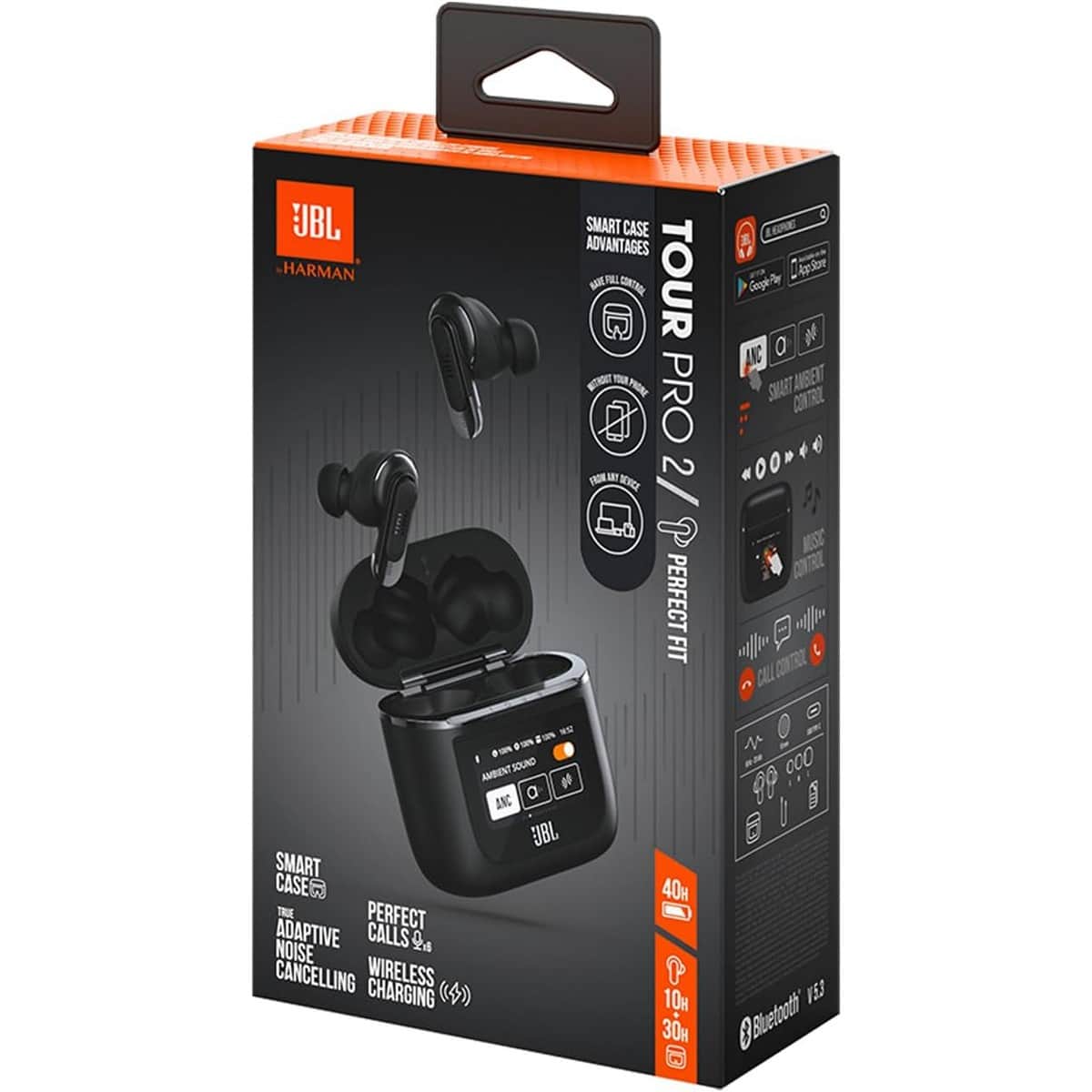 JBL Black Tour Pro 2 Active Noise Cancelling True Wireless Earbuds